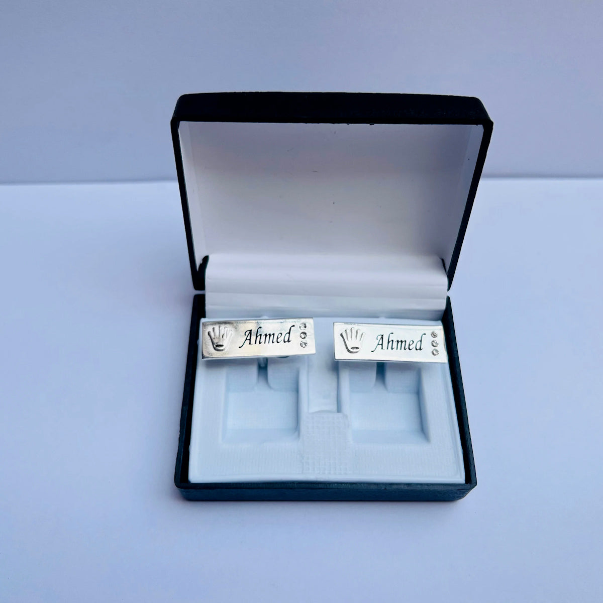 Customized Crown Engraved Name Cufflinks