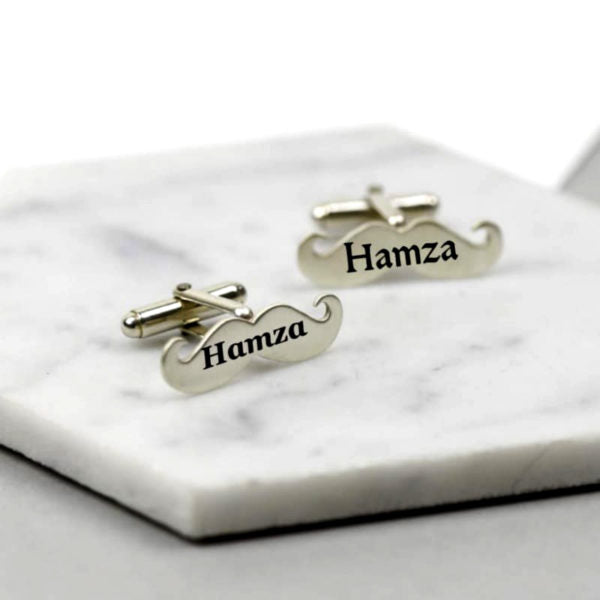 Customized Mustache Name Cufflinks