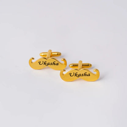 Customized Mustache Name Cufflinks