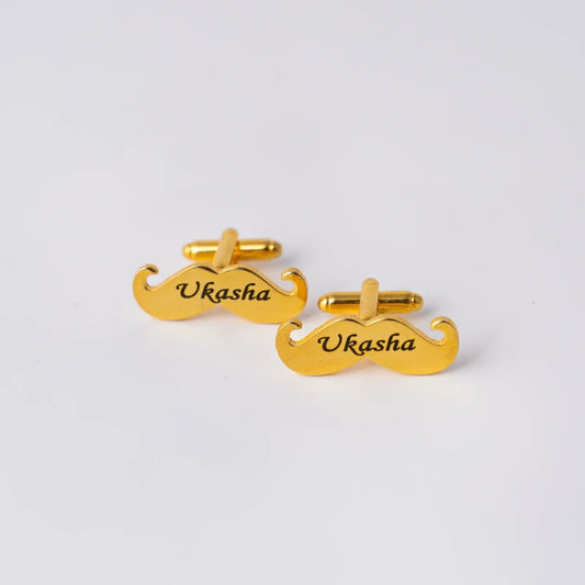 Customized Mustache Name Cufflinks
