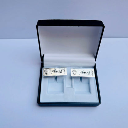 Customized Crown Engraved Name Cufflinks