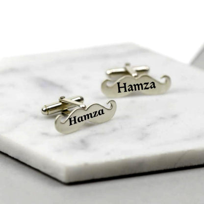 Customized Mustache Name Cufflinks
