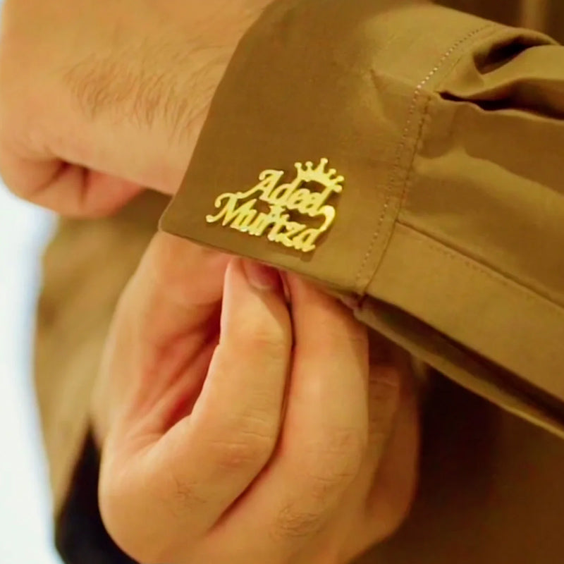 Cufflinks with Crown and Name Engraved