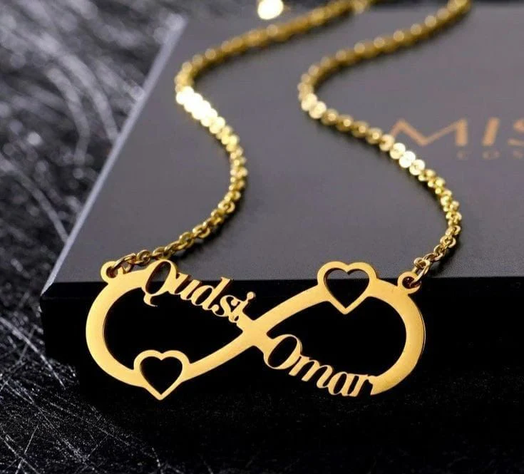 Customized Double Name infinity sign Necklace