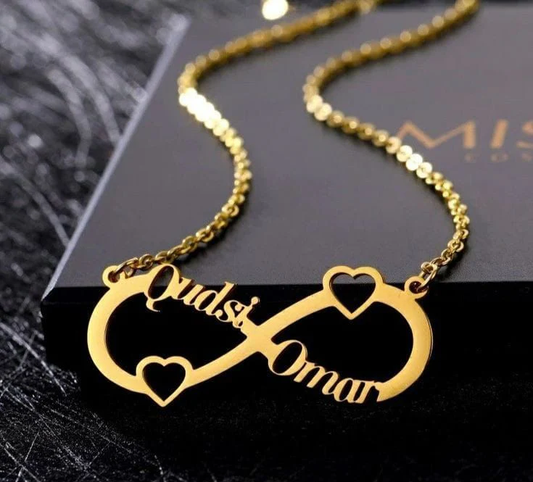 Customized Double Name infinity sign Necklace